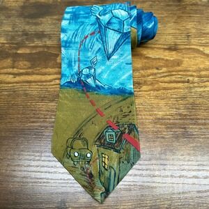 The Beatles Lucy in the Sky with Diamonds Silk Tie Manhattan Menswear Blue Gold